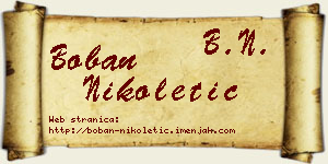 Boban Nikoletić vizit kartica